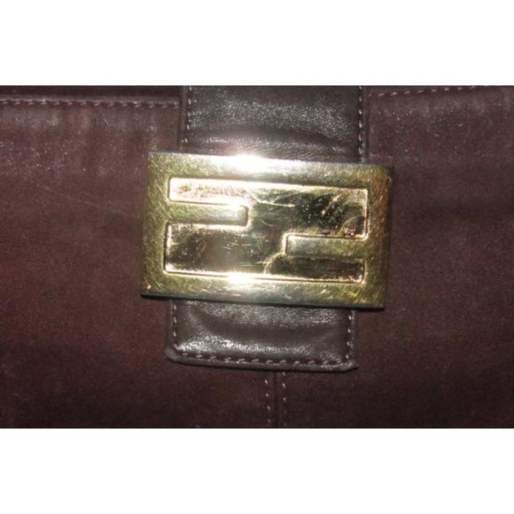 Fendi Shoulder Bag Multiple Hobo Brown Suede Purple Enamel - Picture 5 of 12